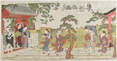 Sudden Shower at the Mimeguri Shrine, 1787 by Torii Kiyonaga